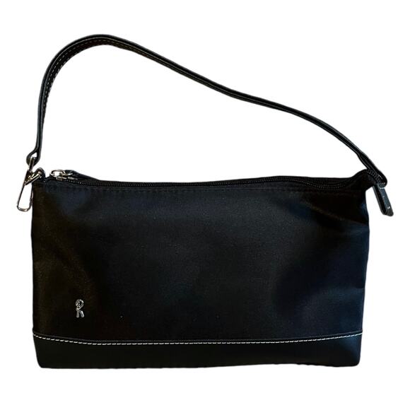 ROBERTA DI CAMERINO Mini Black Tote Nylon Italy Single Strap Zip Closure - Picture 3 of 10